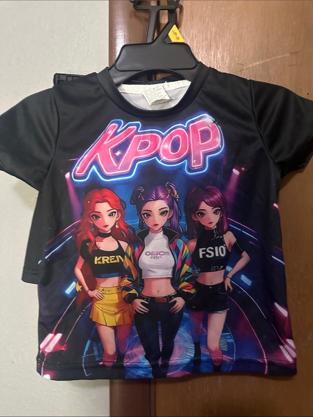 Kids K-Pop Graphic Tee - Black/Purple